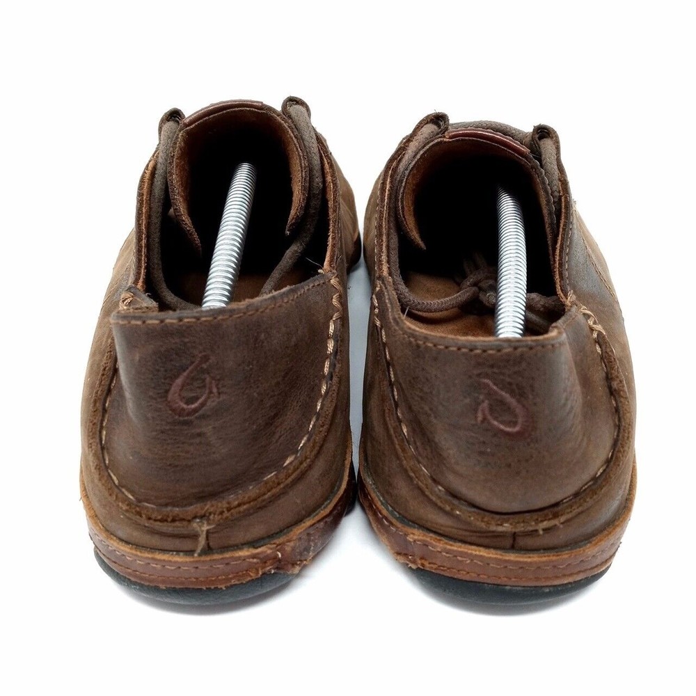 Olukai Ohana Casual Brown Nubuck Leather Lace-Up Shoes - Men's Size 10 - Picture 4 of 8